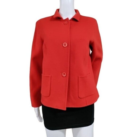 NWT Talbots Long Sleeve Wool Blend Button Down Blazer Jacket Red Women's Size 4 - Picture 5 of 14